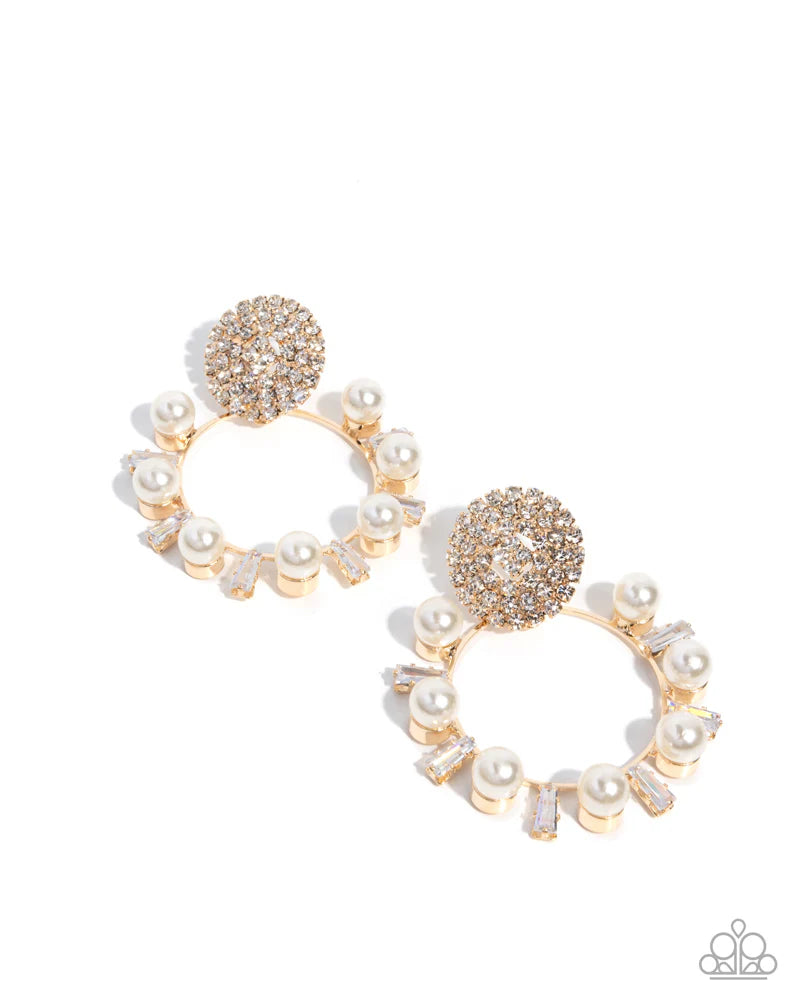 Paparazzi - Wistfully Waltzing - Gold Earrings #2046