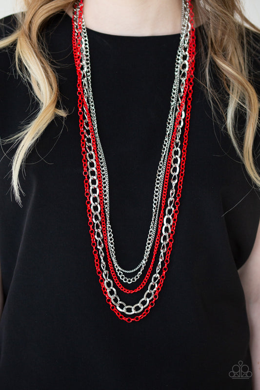 Paparazzi - Industrial Vibrance - Red Necklaces #0187