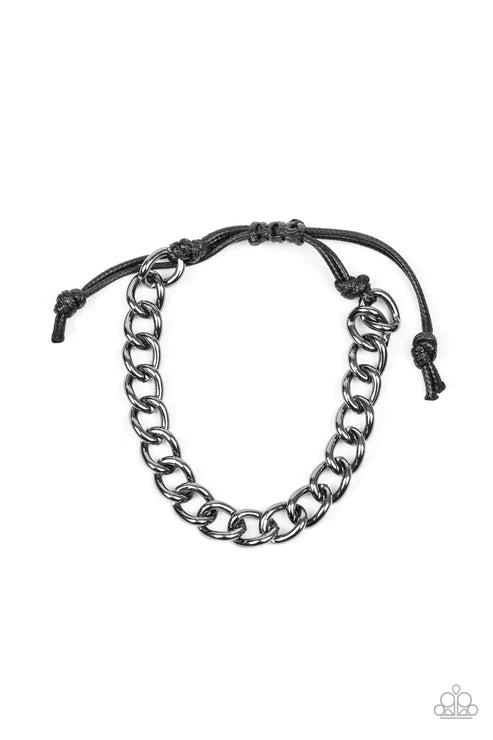 Paparazzi - Sideline - Black Mens Bracelet UM#02