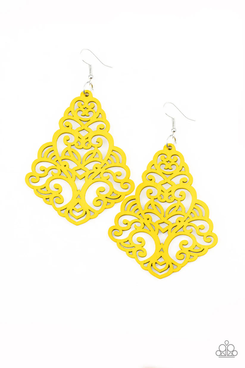 Paparazzi - Powers of ZEN - Yellow Earrings #1714