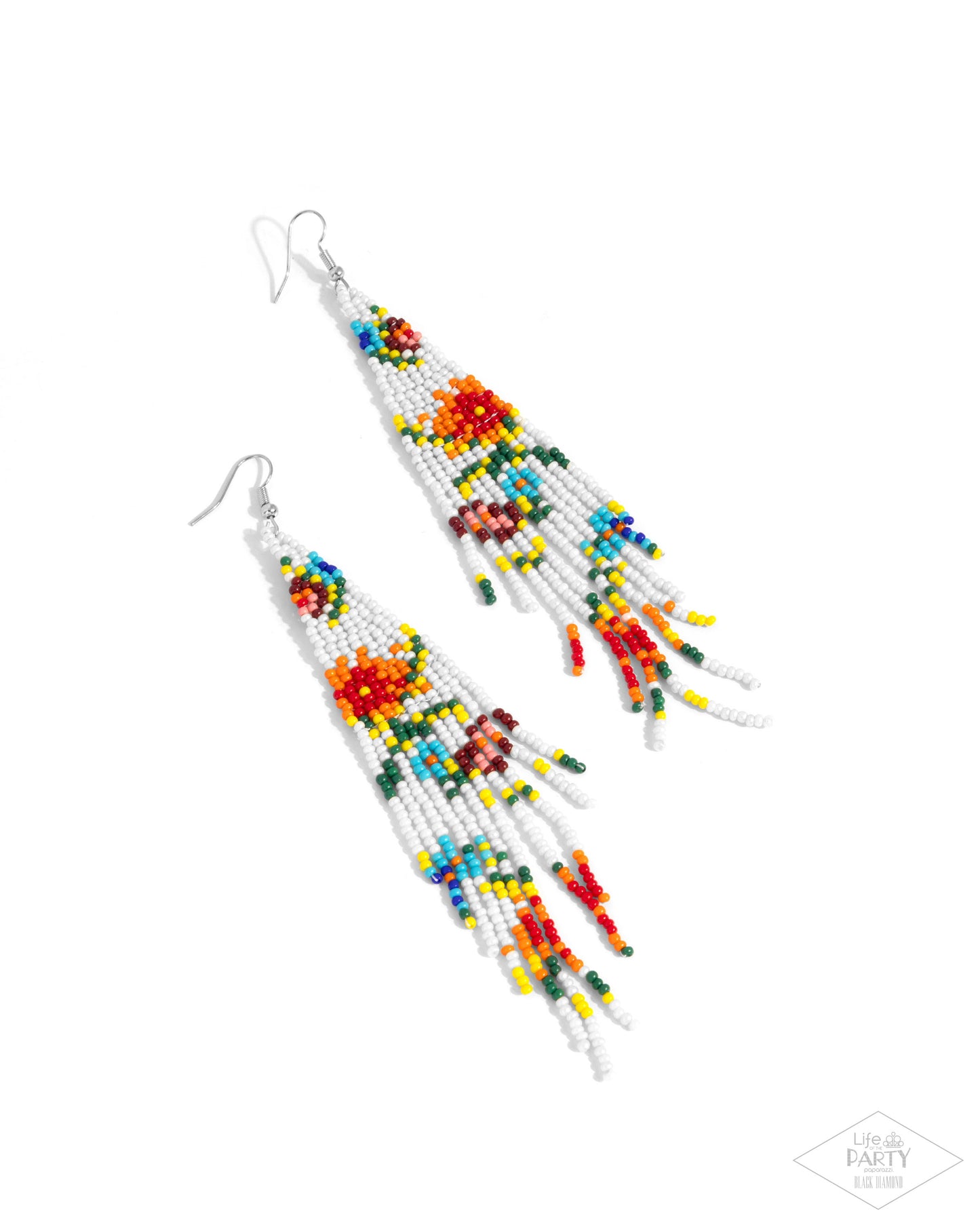 Paparazzi - Beaded Gardens - White Earrings #2481