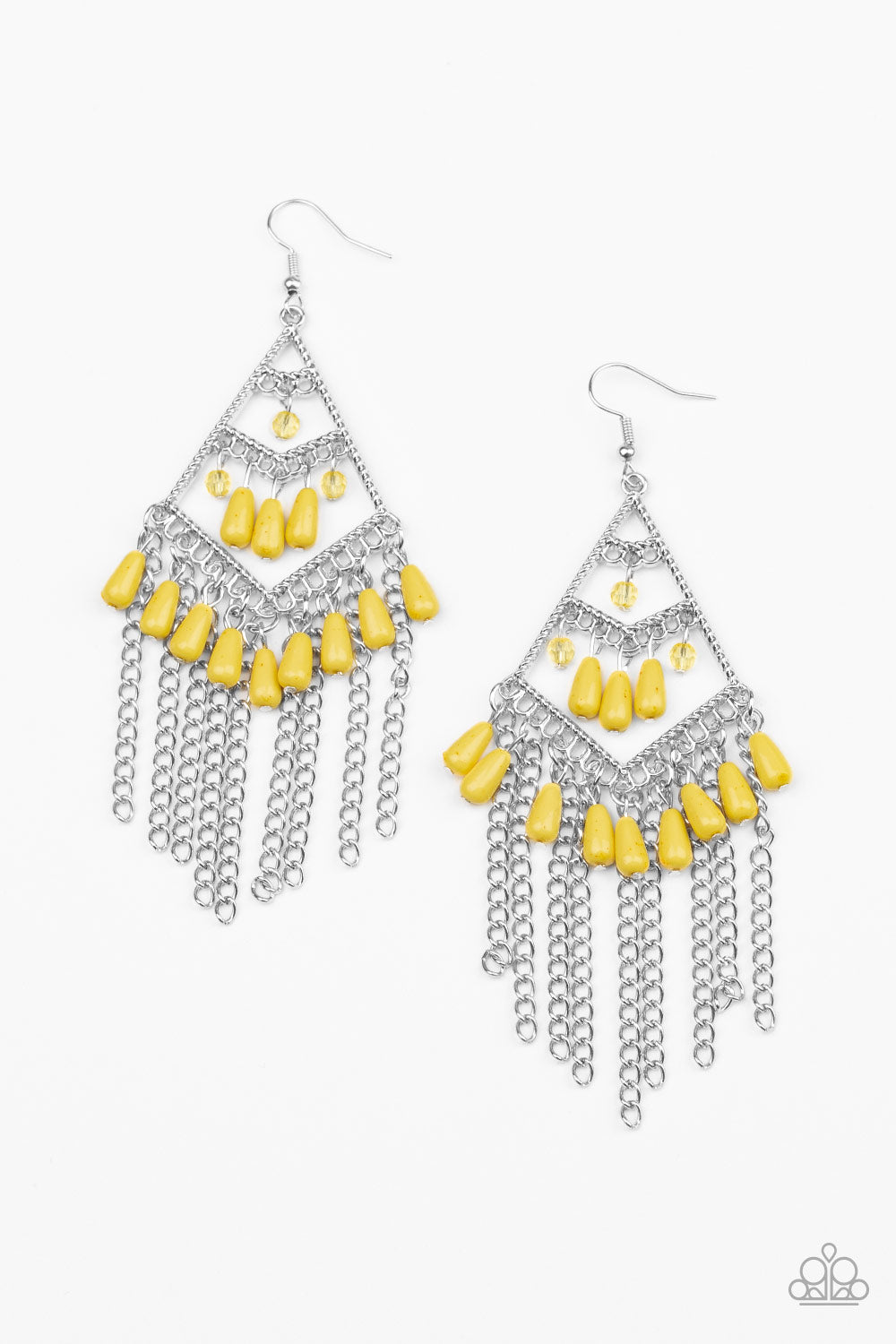 Paparazzi -Trending Transcendence - Yellow Earrings #2090