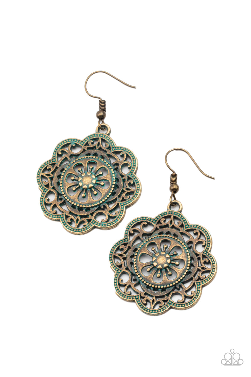 Paparazzi - Western Mandalas - Brass Earrings #1253