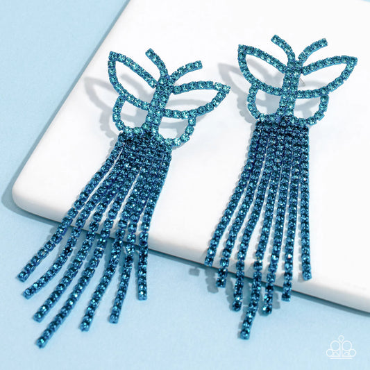 Paparazzi - Billowing Butterflies - Blue Earrings #2258