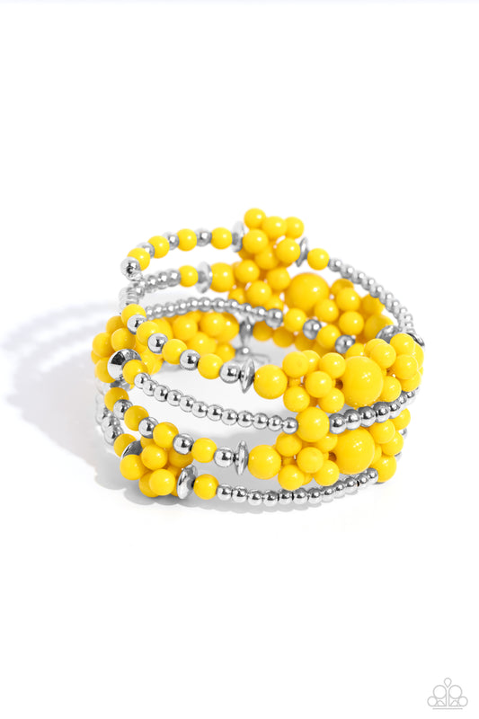 Paparazzi - Compelling Clouds - Yellow Bracelets #0501