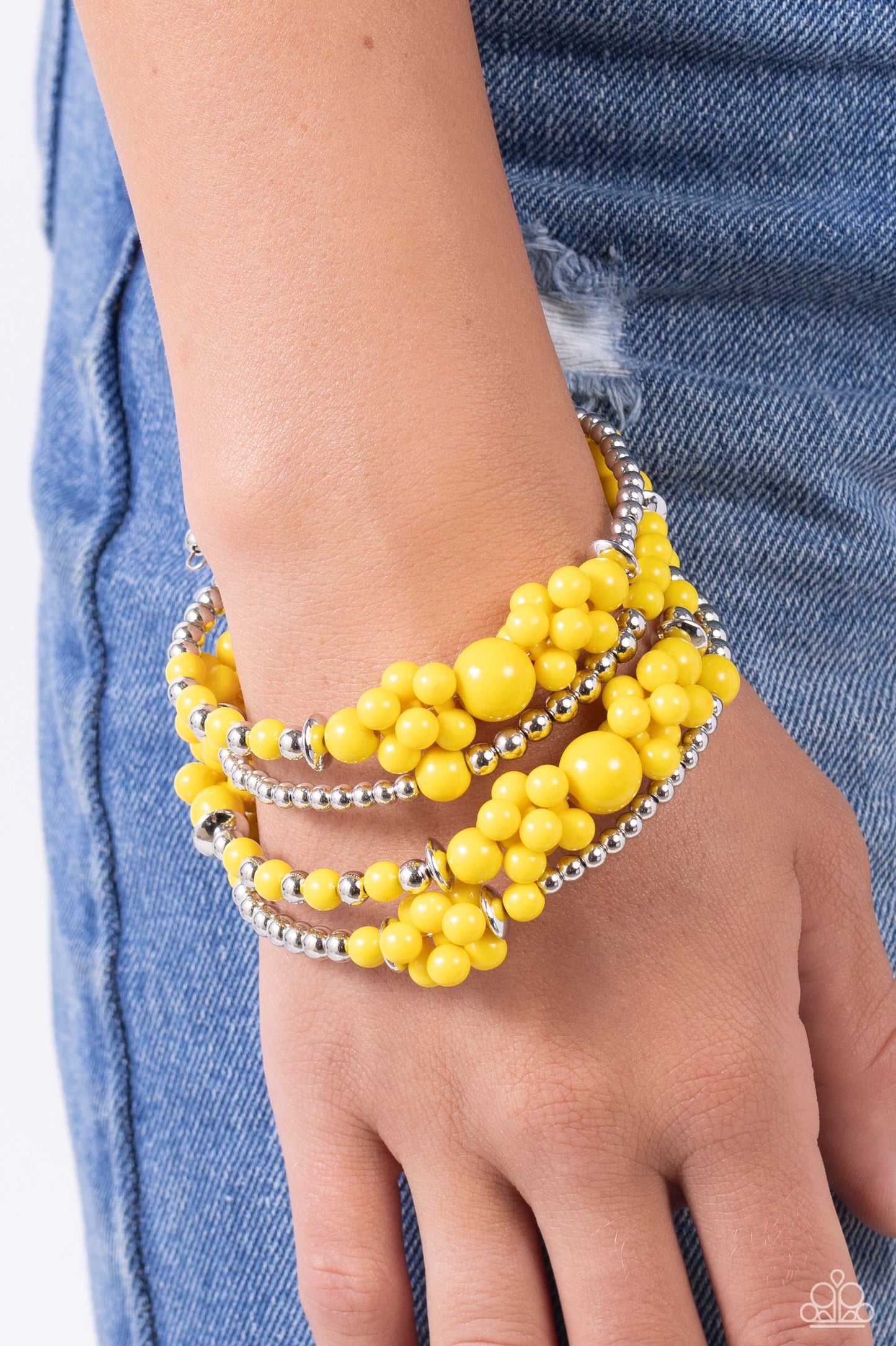 Paparazzi - Compelling Clouds - Yellow Bracelets #0501