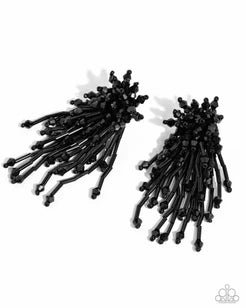 Paparazzi - Congratulatory Charm Black Earrings #2414