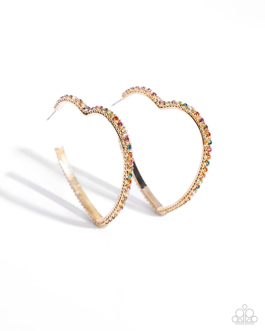 Paparazzi - Halftime Hearts - Multi Earrings #2279