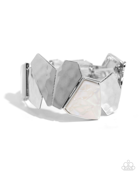 Paparazzi - Mismatched Marvel - White Bracelets #B180