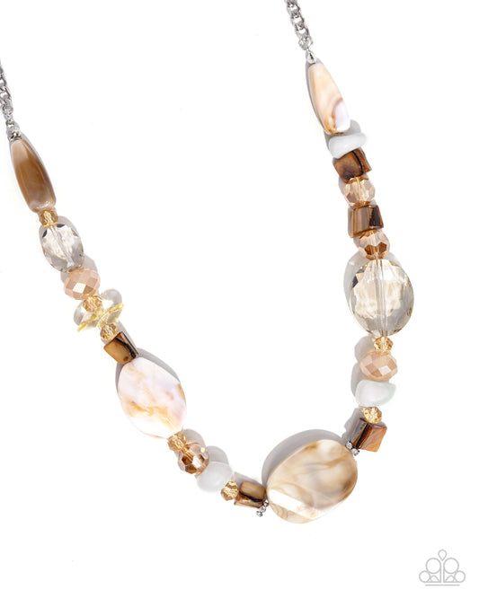 Paparazzi - Apartment Abstract - Brown Necklaces #1527