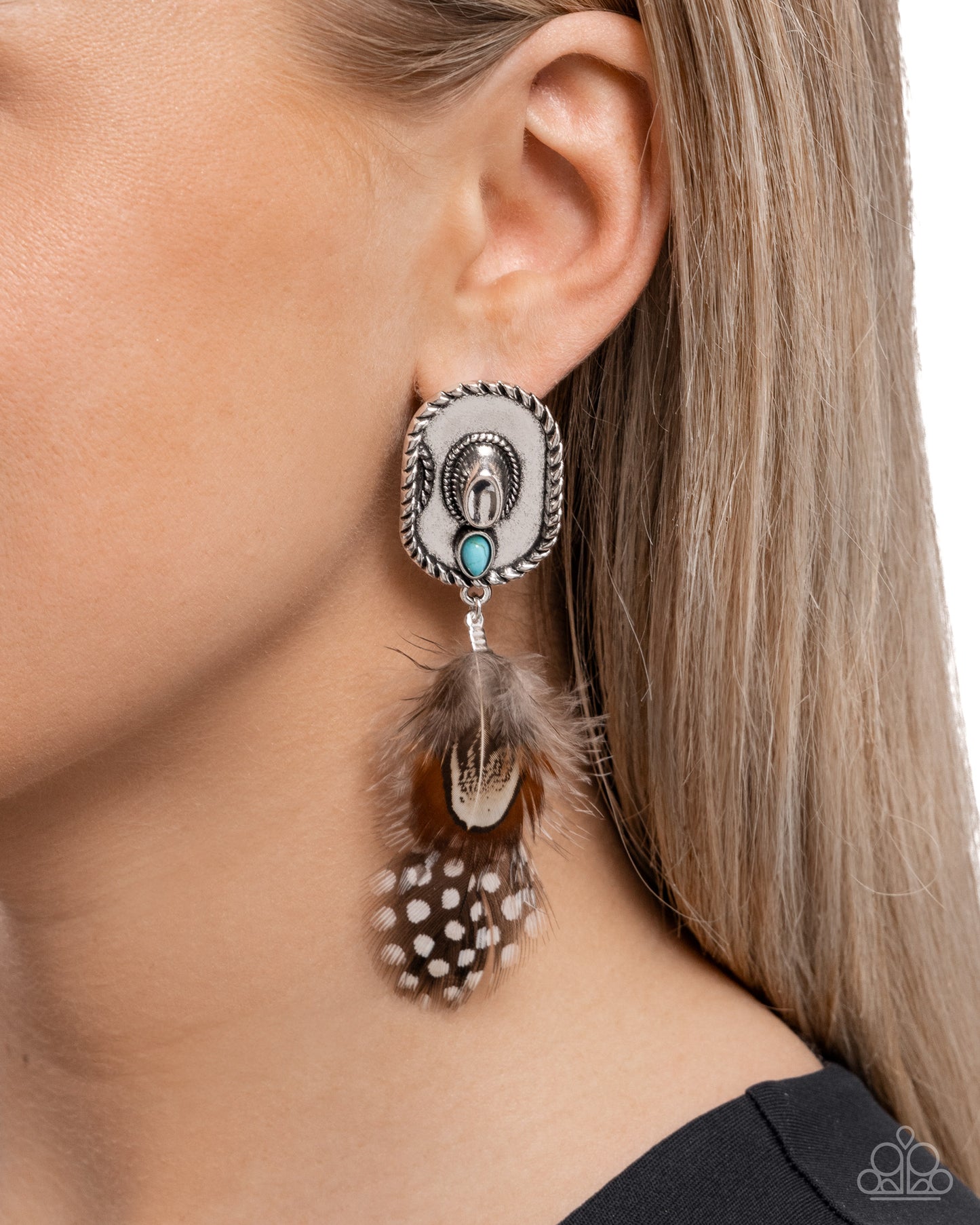 Paparazzi - Feathered Fairy Tale - Brown Earrings #2430