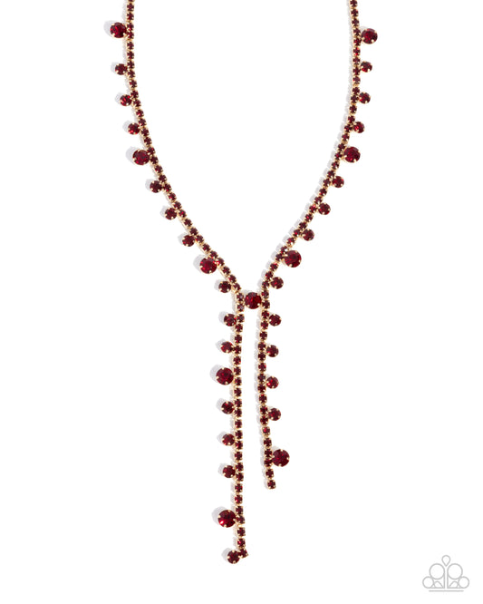 Paparazzi - Glittery Getaway - Red Necklaces #N509