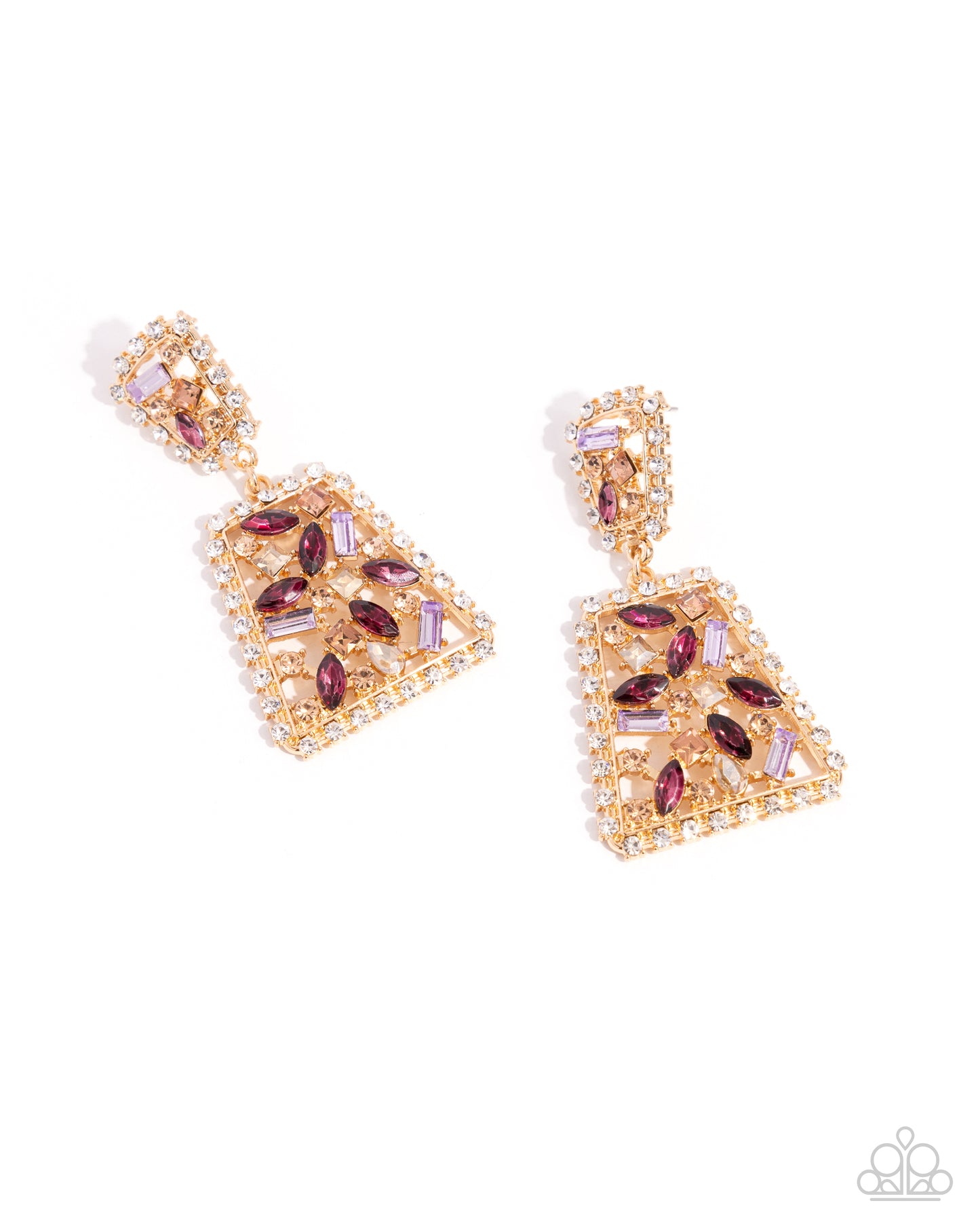 Paparazzi - Glistening Gala - Purple Earrings #2422