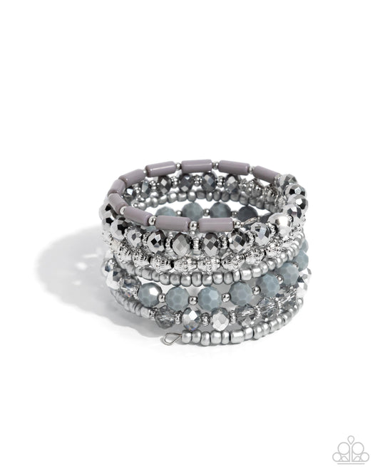 Paparazzi - Stacked Surprise - Silver Bracelets #B225