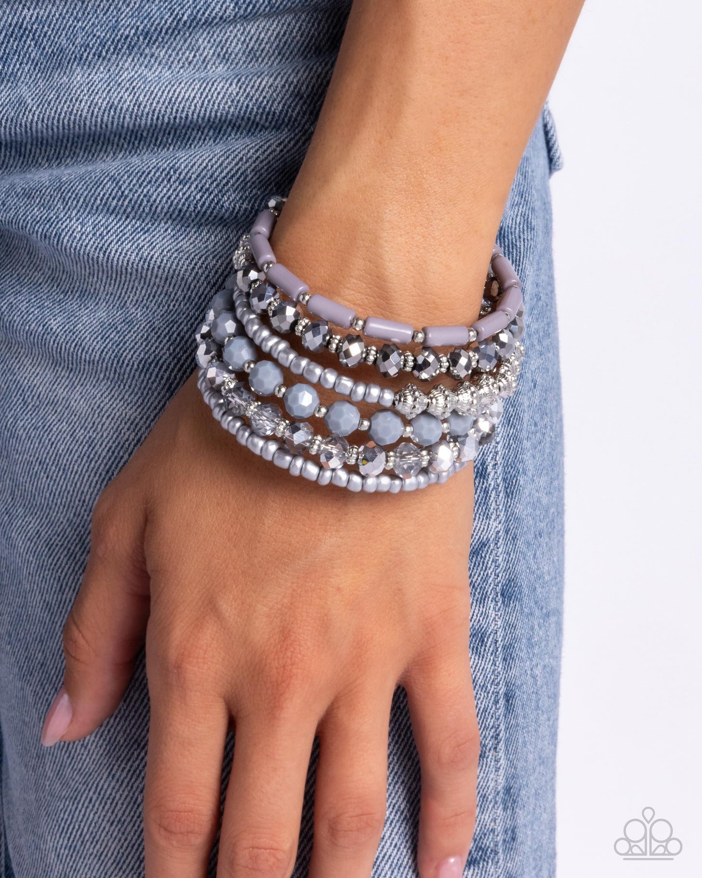 Paparazzi - Stacked Surprise - Silver Bracelets #B225