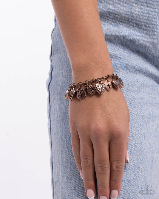 Paparazzi - Charming Change - Copper Bracelets #B237