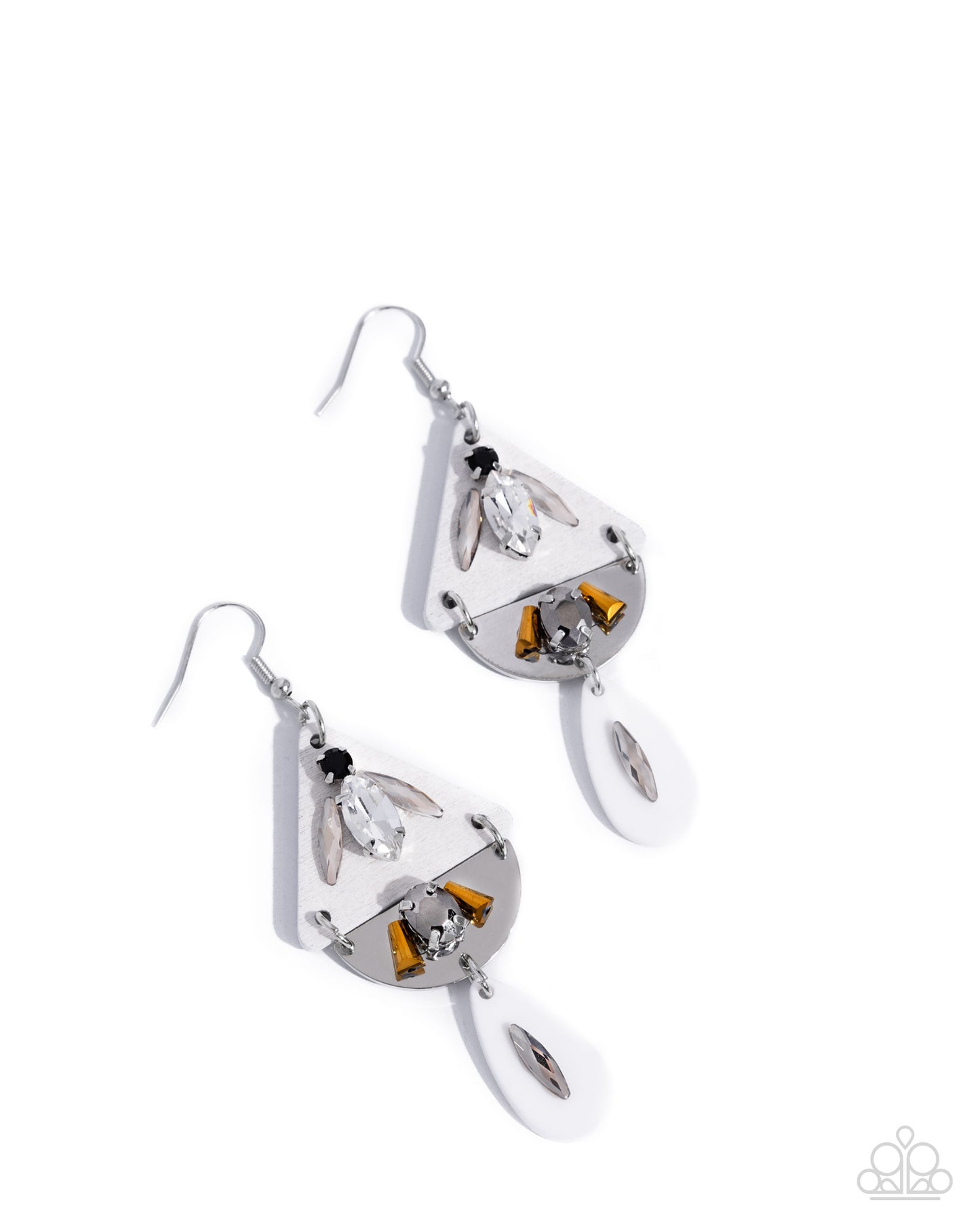 Paparazzi - Abstract Articulation - White Earrings #2072