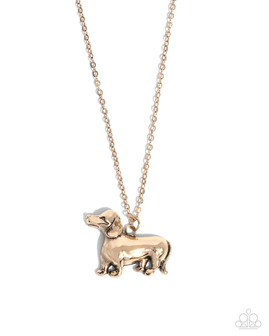 Paparazzi - Darling Dachshund - Gold Necklaces #1389