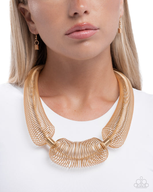 Paparazzi - Carefree Coils - Gold Necklaces #0047