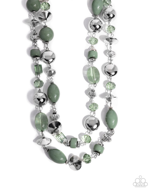 Eye-Catching Earnings - Green Necklaces #0058
