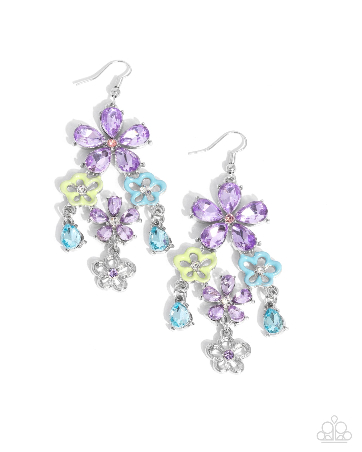 Paparazzi - Floral Fountain - Purple Earrings #2236