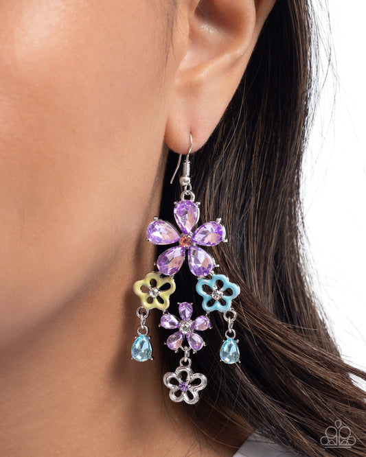 Paparazzi - Floral Fountain - Purple Earrings #2236