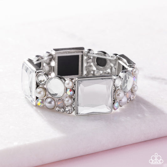 Paparazzi - Glam to the Max - White Bracelets #B249