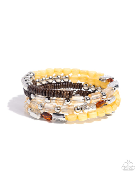 Paparazzi - Eclectic Empire - Yellow Bracelets #B229