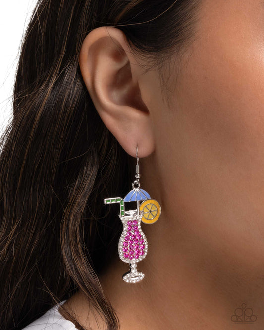 Paparazzi - Delightful Daiquiri - Pink Earrings #0864