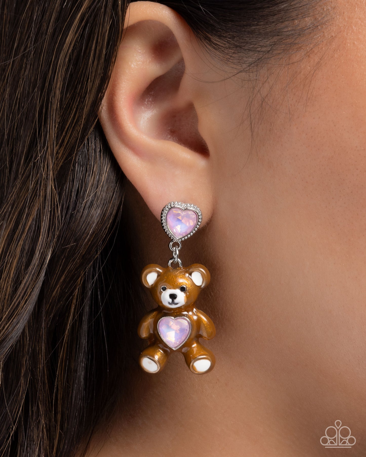 Paparazzi - Traditional Teddy - Pink Earrings #2228