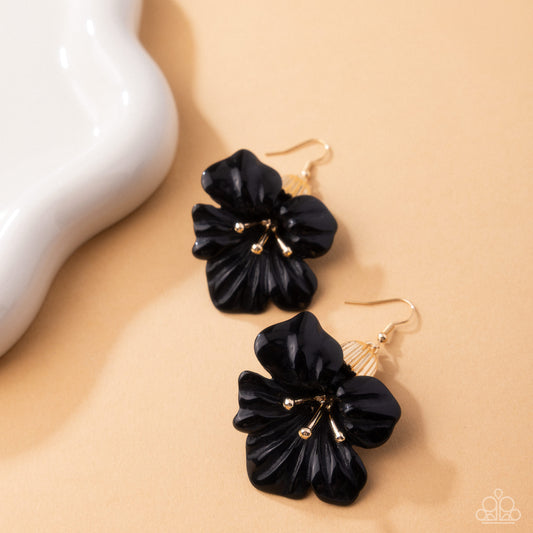 Paparazzi - Blossoming Boardroom - Black Earrings #0845