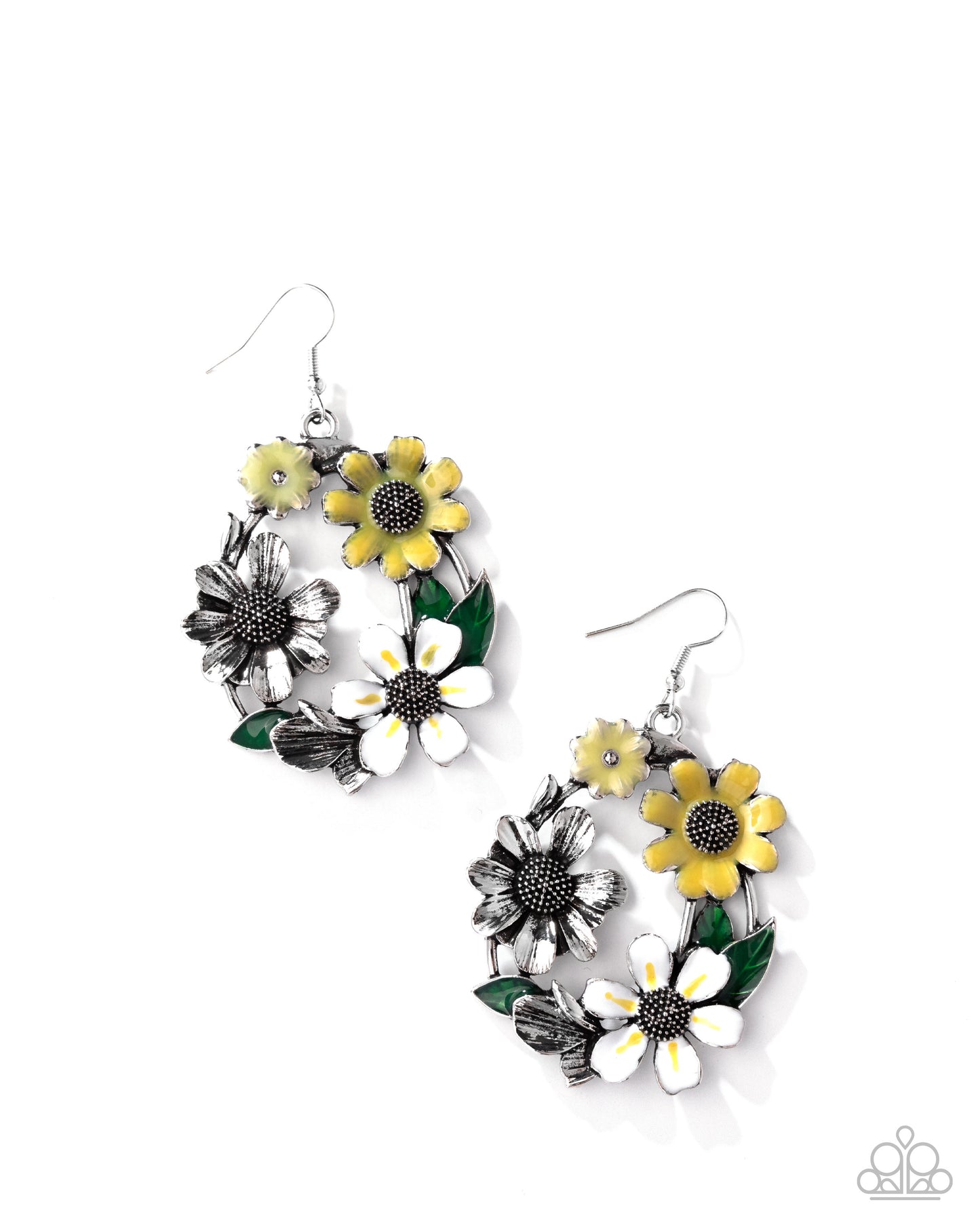 Paparazzi - Wreathed Weekday - Yellow Earrings #0874