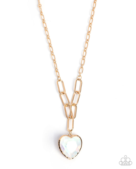 Paparazzi - HAUTE Heart - White Necklaces #2166