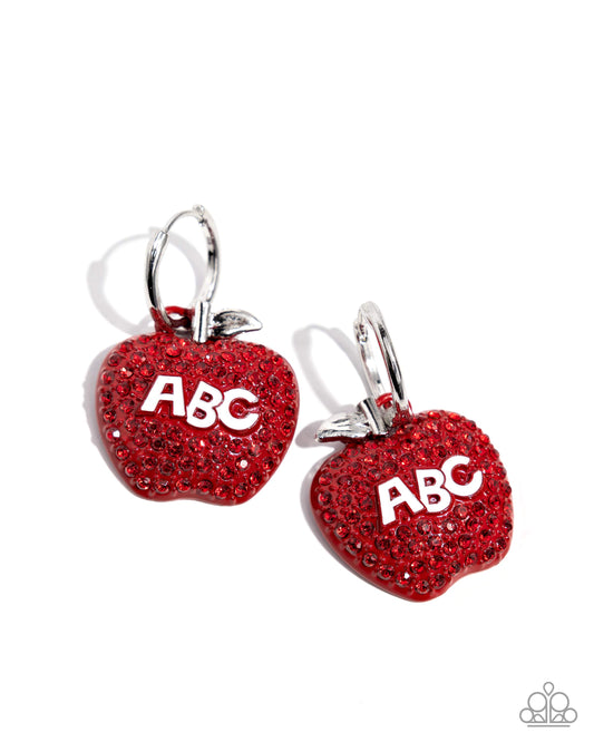 Paparazzi - Adorable ABCs - Red Earrings #0811