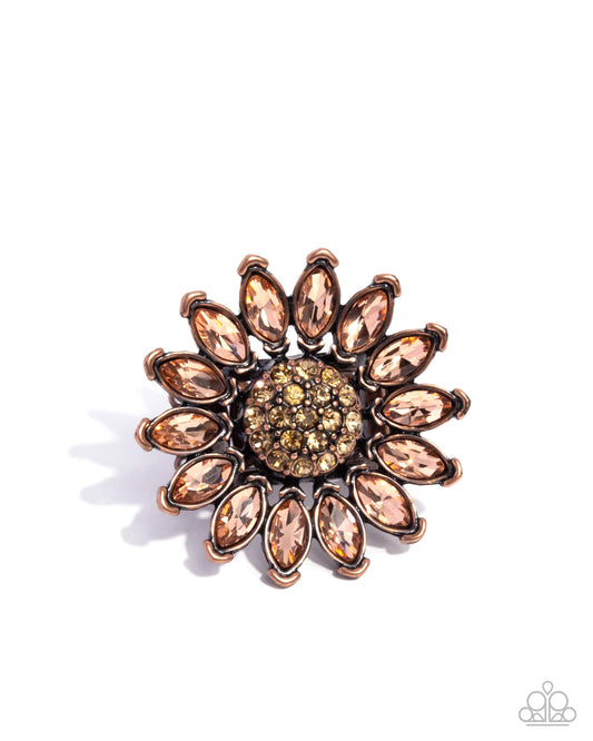 Paparazzi - Sunflower Setting - Copper Rings #R149