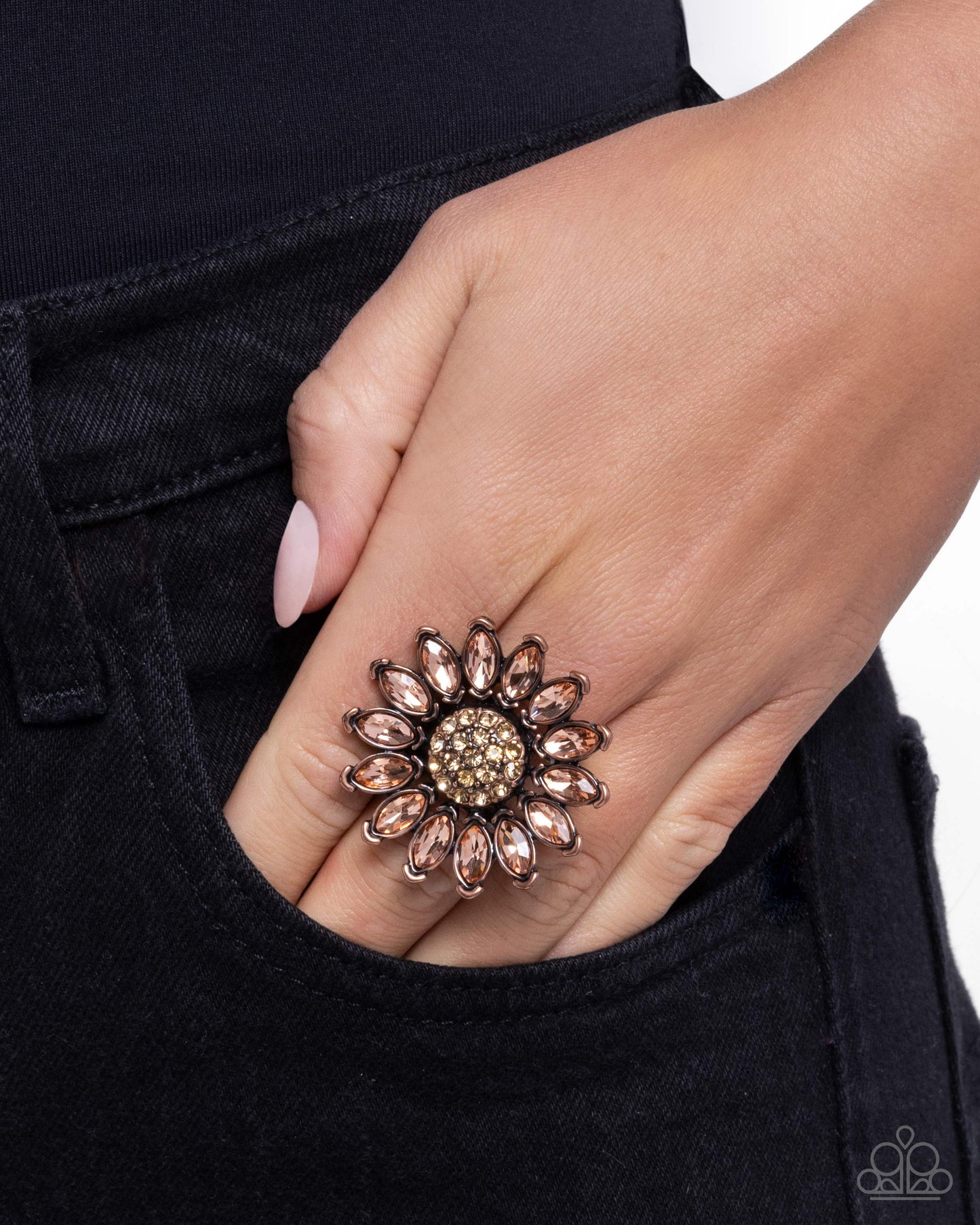 Paparazzi - Sunflower Setting - Copper Rings #R149