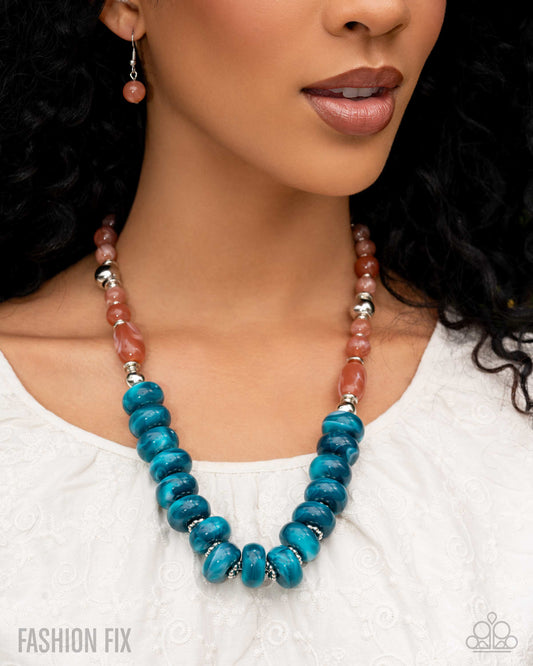 Paparazzi - Bubbly Broadcast - Blue Necklaces #N530