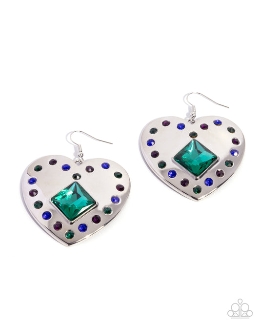 Paparazzi - Lovely Lights - Green Earrings #2492