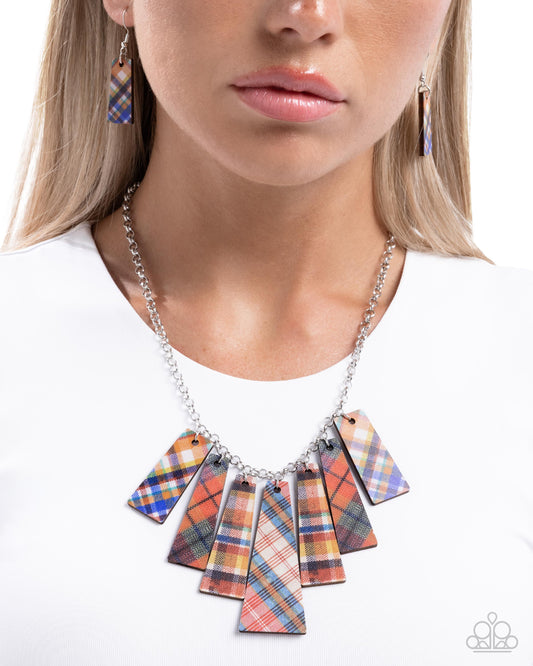 Paparazzi - Pleasing Plaid - Red Necklaces #0137