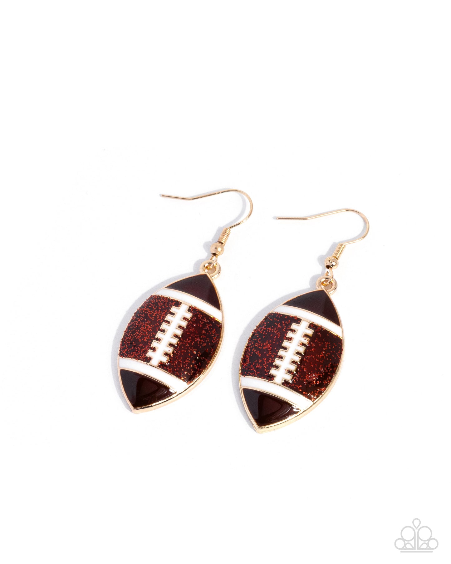 Paparazzi - Football Facade - Brown Earrings #2060