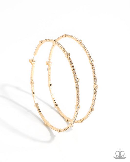 Paparazzi - Sensational Squares - Gold Hoop Earrings 2277
