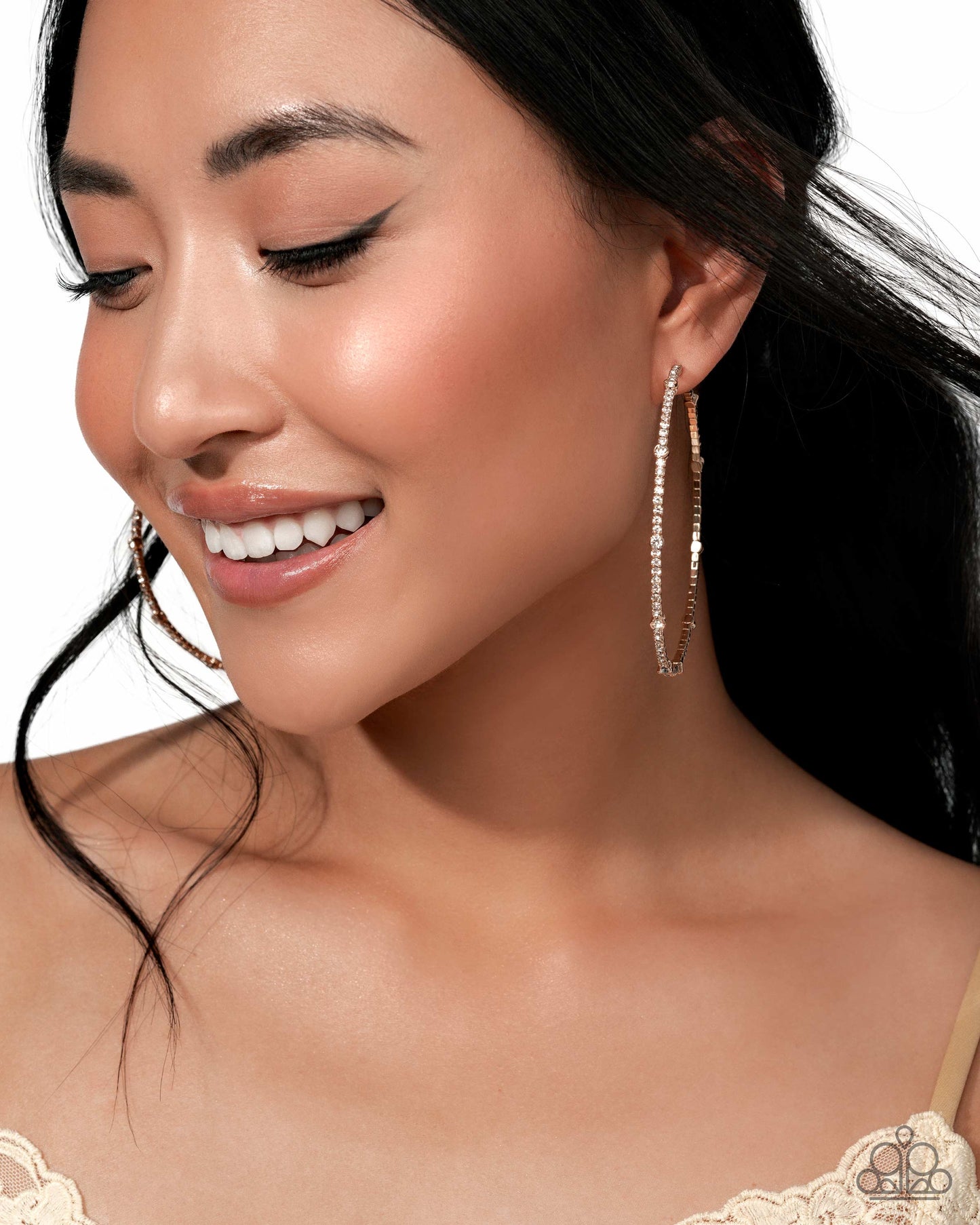 Paparazzi - Sensational Squares - Gold Hoop Earrings 2277