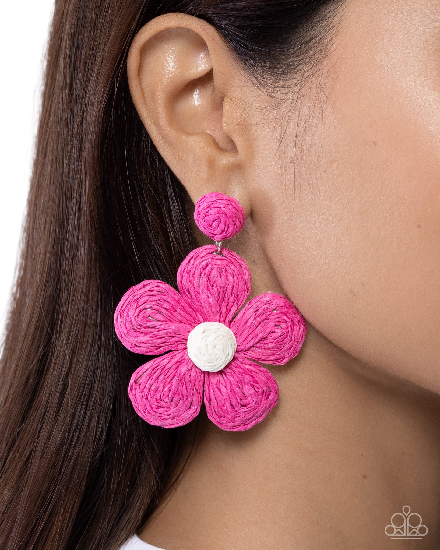 Paparazzi - Double Daisies - Pink Earrings #0810