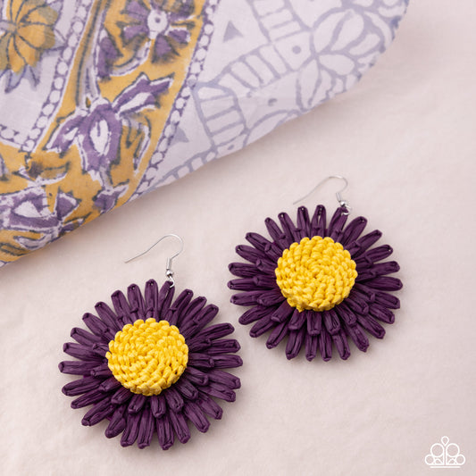 Paparazzi - Crafted Color - Purple Earrings #