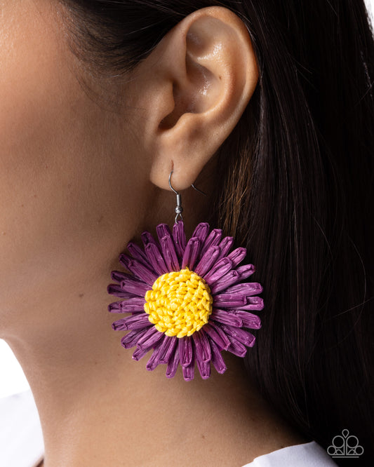 Paparazzi - Crafted Color - Purple Earrings #0858
