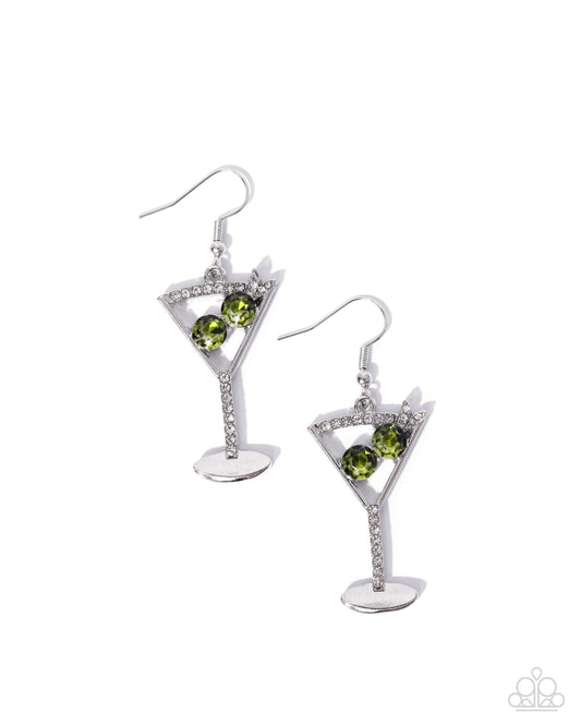 Paparazzi - Memorable Martini - Green Earrings #1293