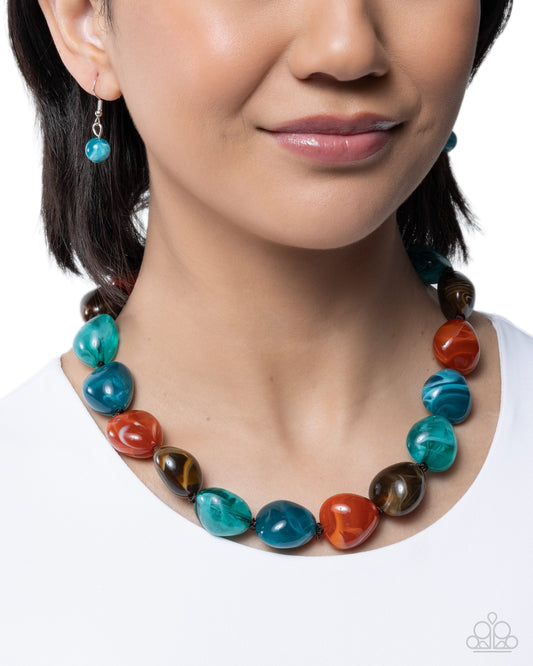 Paparazzi - Colorful Contact - Blue Necklaces #0424