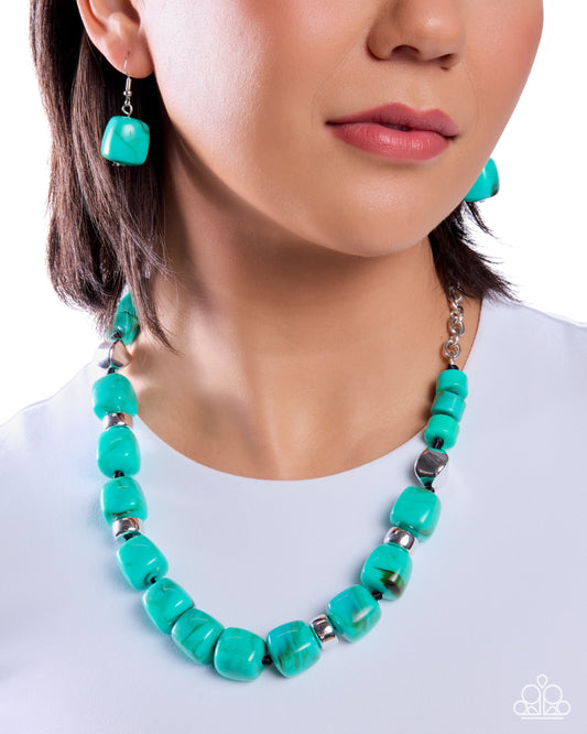 Paparazzi - Dramatic Dare - Blue Necklaces #0090