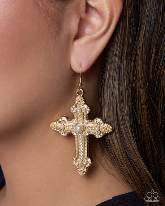 Paparazzi - Celestial Certainty - Gold Earrings #0780