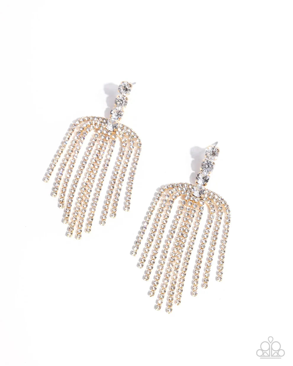 Paparazzi - Tapered Twilight - Gold Earrings #2441